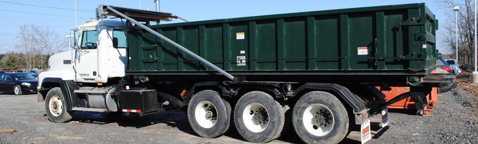 one of our many roll-off containers, just waiting to be rented.