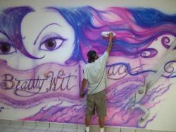 wall mural beauty shop,Miami,Florida