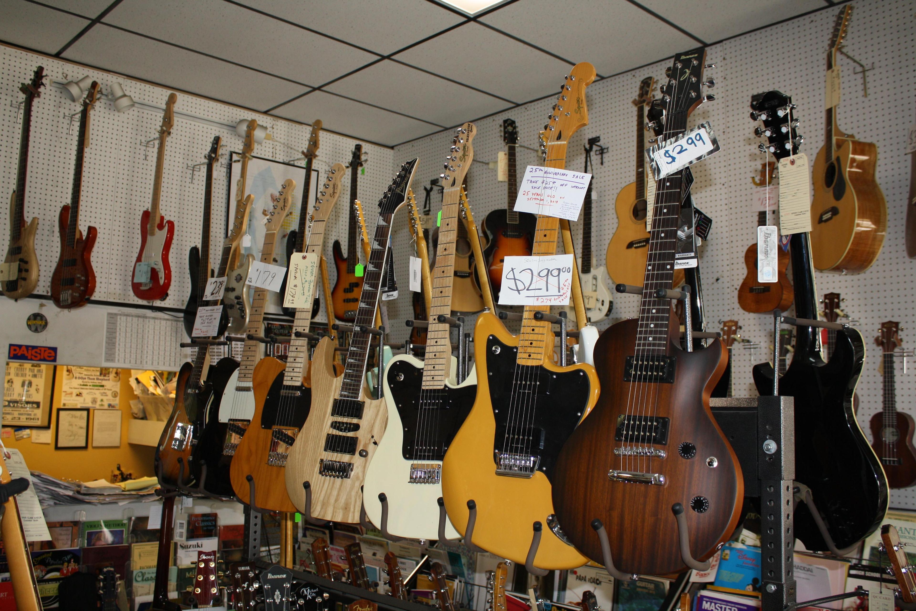 Jupiter Music Store has a large selection of acoustic and electric guitars