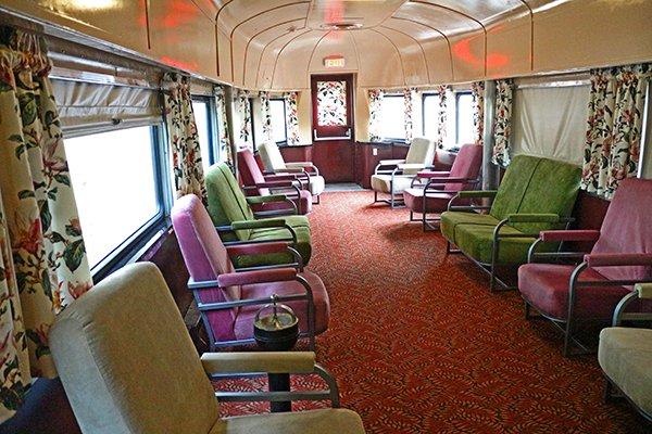 Inside the remodeled train car