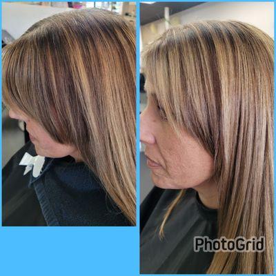 Blonding services, hair by Cheryl