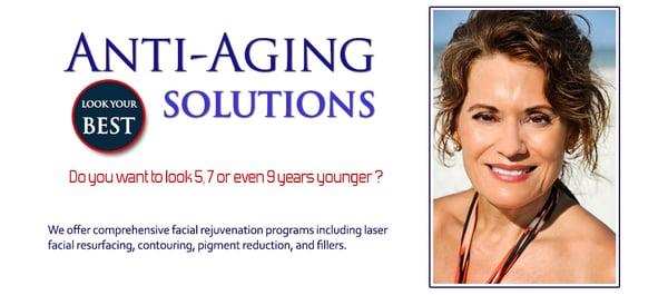 Anti-aging facial rejuvenation services include laser facial resurfacing, contouring, pigment reduction and fillers.