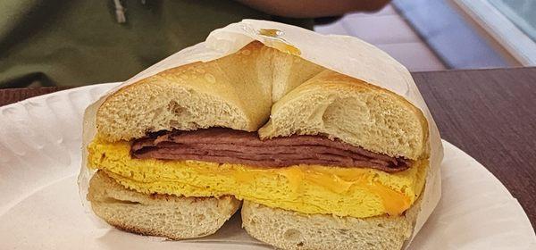 Pork Roll (Taylor Ham), Egg, and Cheese! Now that's a sandwich!!!