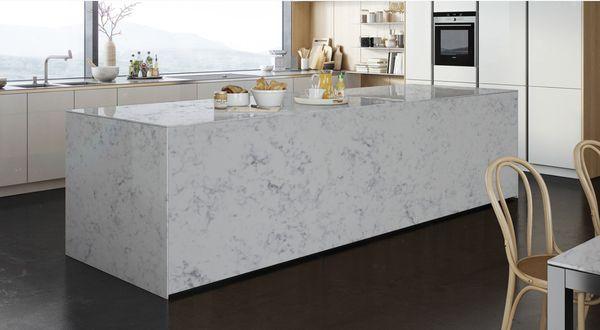 Statuario quartz kitchencountertop