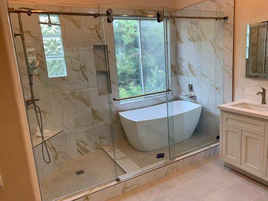 Sliding Barn Door Style Shower Doors