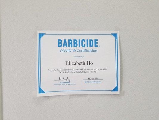 BARBICIDE® COVID-19 Certification  This program is designed to present the most current information that is pertinent to hair stylists!