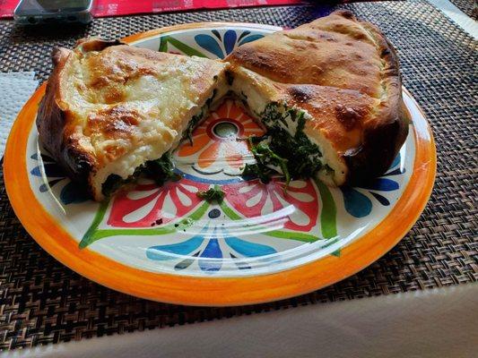 Roma's spinach & cheese calzone