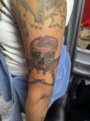 Custom Skull and skeleton star tattoo