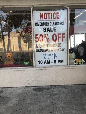 Sale sign - end of month