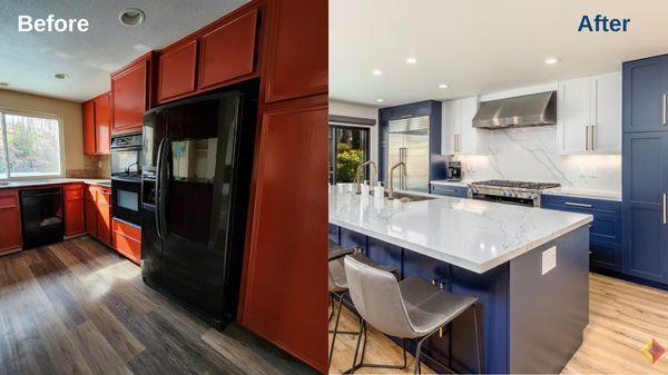 Beautiful transition of a kitchen in Scripps Ranch.