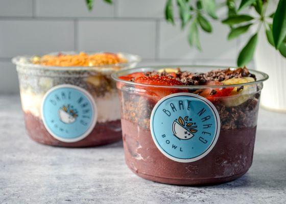 Their signature bowls: Choc About It (right) and Coconut Dream (left)