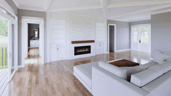 Living room 3D tour with virtual reality capability.