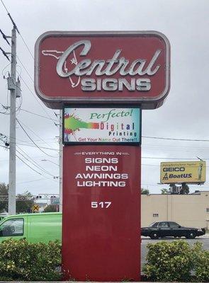 Our Main Pole Sign here @ 517 Mason Avenue. She's currently 10 years old....you can see how our finishes hold up over time.