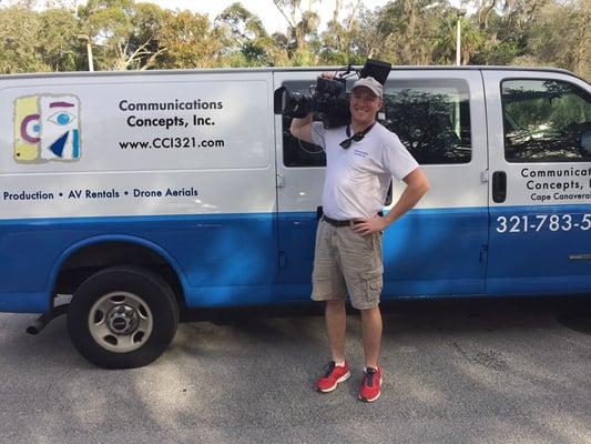 Anthony with the VariCam35 in front of the CCI Van