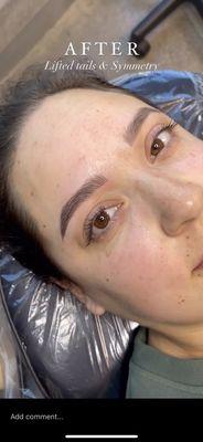 Beautiful, lifted, natural looking microbladed brows!