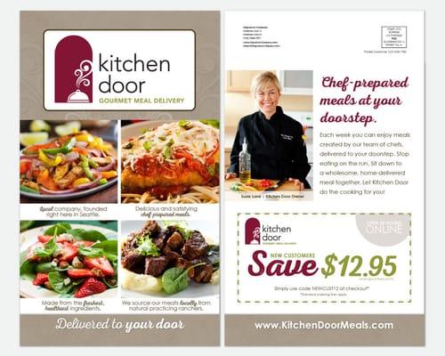 Postcard mailer for Kitchen Door.