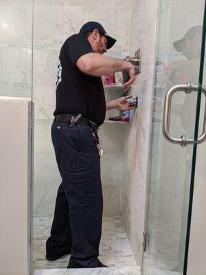 Shower fixture repair service