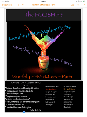 Join us for our Monthly Mixing Party featuring giveaways, snacks, refreshments, unlimited mixing and FUN!