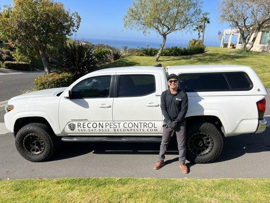 Our technician Axel and his work truck