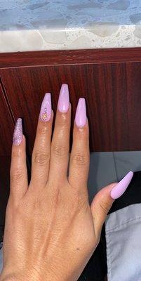 Purple set done at pro nails