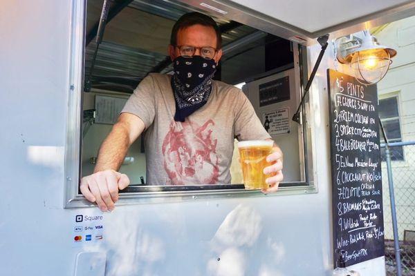 Micah Tordiff is slinging pints from The Beer Spot food truck in northeast Portland