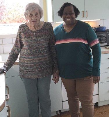 WALH Caregiver, Darsheen with Gloria.