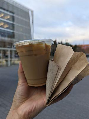 Salted caramel iced latte and perfectly packaged pie