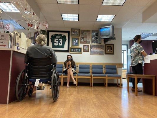 Spacious shared waiting room