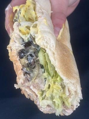 worst piece of fucking shit sandwich I've ever had. Looks like it was all just slopped together by a teenager distracted on their phone.