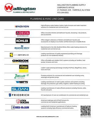 Plumbing and HVAC Line Card