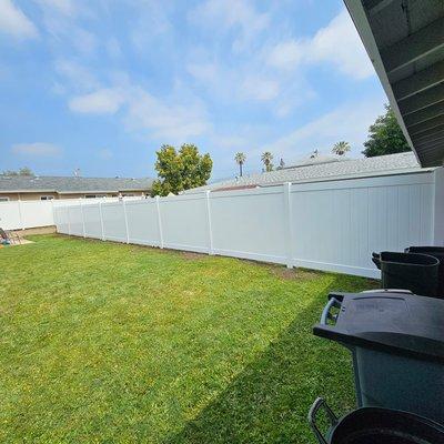 ADU addition custom vinyl fence barrier