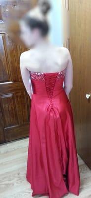 Back of the prom dress from The Castle Prom & Bridal