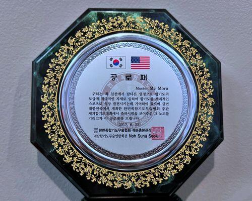 Ye Seung Hapkido Commendation Plaque