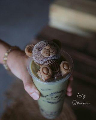 Matcha Red bean +milk tea bear