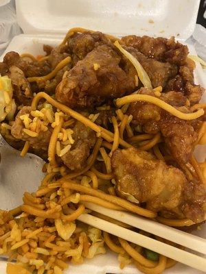 Fried Rice, Chicken Chow Mein (Cantonese Style), Orange Chicken, Pepper Chicken