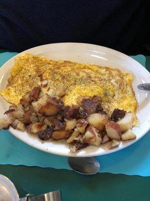 Steak and cheese omelette