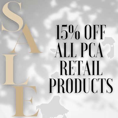 Don't miss out on your chance to stock up on your favorites or boost your skin care routine ‍ All PCA retail products are 15% off!