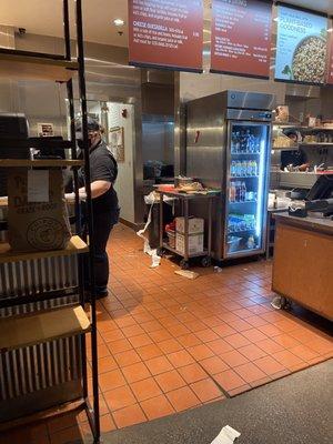 One person preparing the food and the only one on cleanup detail.