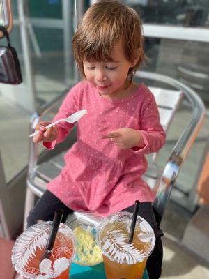 My 3yo enjoying her mango snow ice.