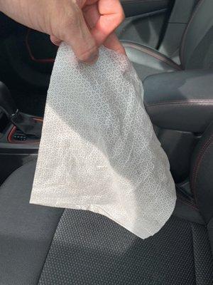 Antiseptic wipe was brown/black with filth from the steering wheel. Avis clearly doesn't care about the health of their customers.