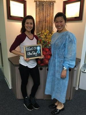 Dr.Ling with patient of the day, Amanda.