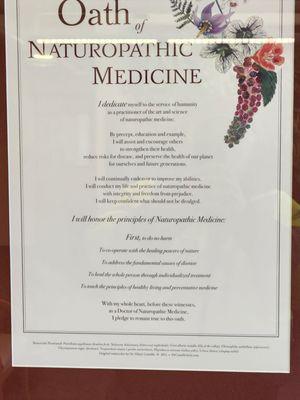 Oath of Naturopathic medicine