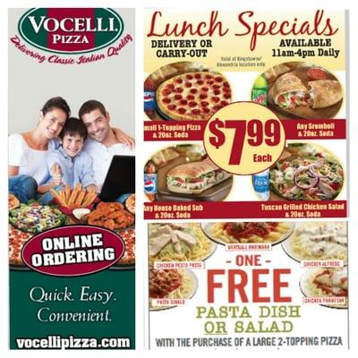 #LunchSpecial
vocellipizza.com/Franconia_va
703.921.9214
carryout or delivery:
Rose Hill / Kingstowne