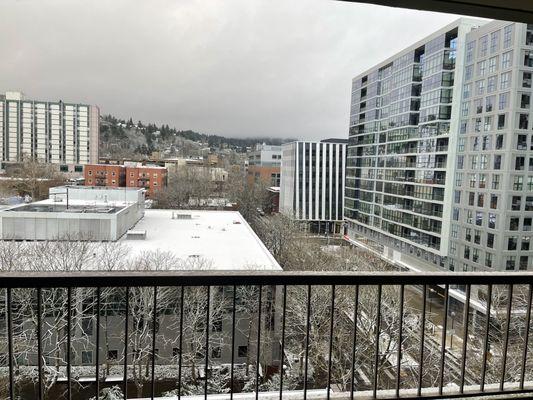 Our Harrison Tower apartment view on the 10th floor!