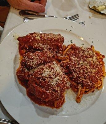 The Special: Polpette, Italian Sausage, and Braciole in Marinara w/ Cavatelli and Pecorino Romano