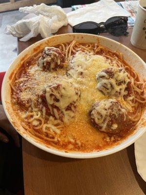 Pasta with Homemade 4 Meatballs