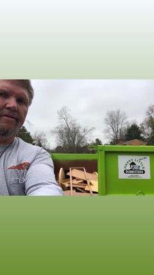 First job site with Happy Little Dumpster.  I was having fun doing demo.