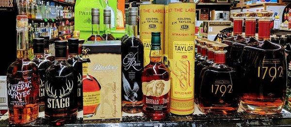 One of the best selections of bourbon at Play by Play Liquors.