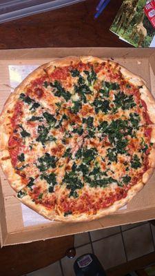 spinach and cheese pizza