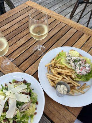 North fork salad with chicken and the lobster roll.